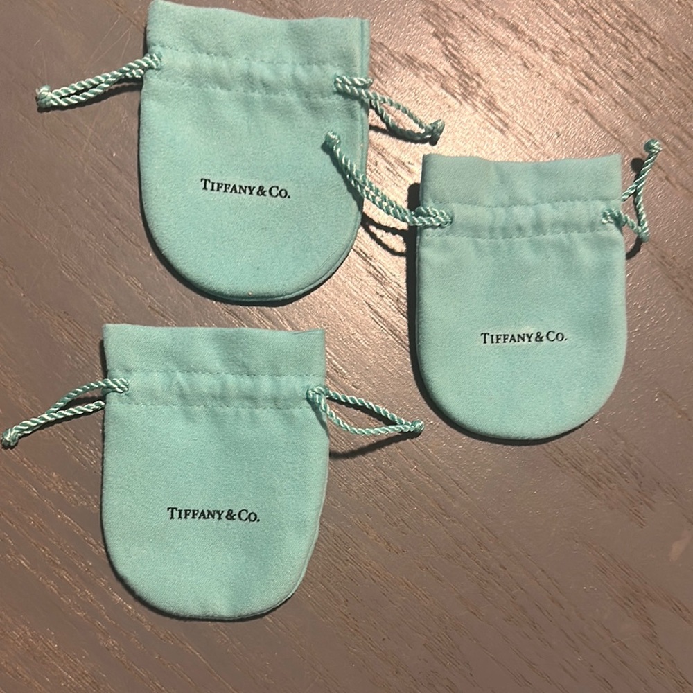 Tiffany & Co. Aqua Velvet Jewelry Pouches